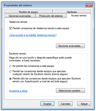 Configurar Escritorio Remoto Windows Vista Home